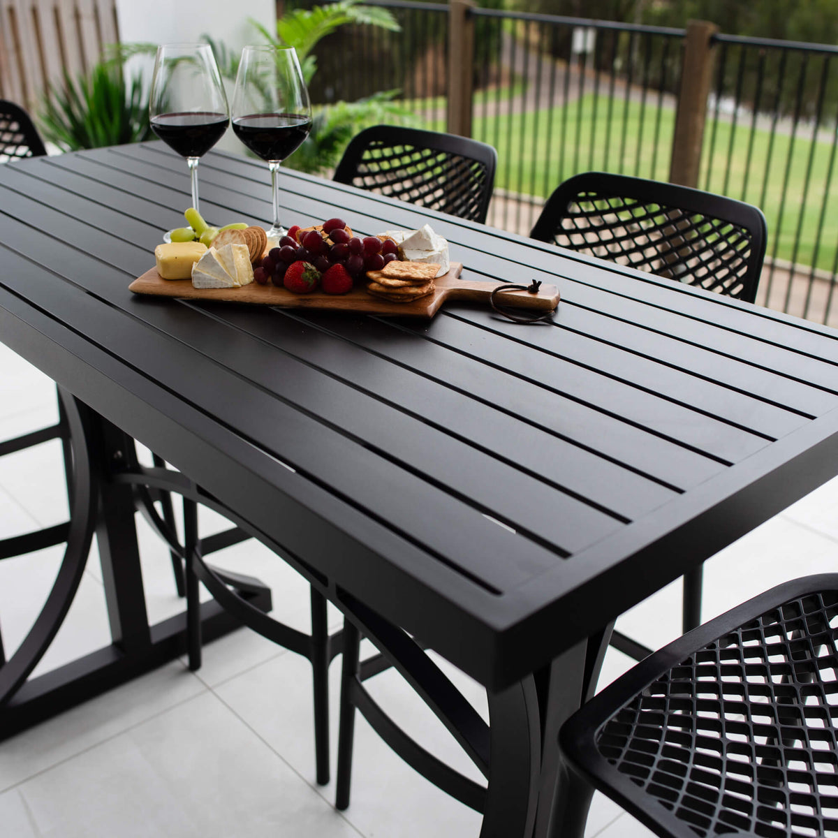 best-outdoor-furniture-Air 75 - Bergen Slat Bar 150 - 5pce - Outdoor Bar Set #color_BLACK