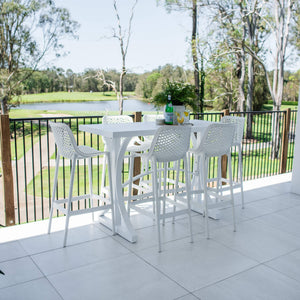 best-outdoor-furniture-Air 75 - Bergen Slat Bar 150 - 7pce - Outdoor Bar Set #color_WHITE