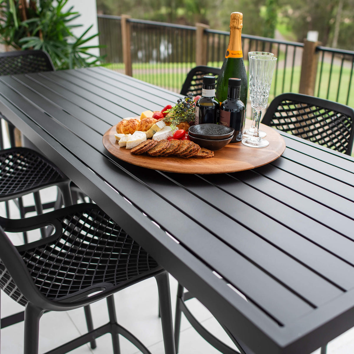 best-outdoor-furniture-Air 75 - Bergen Slat Bar 200 - 7pce - Outdoor Bar Set #color_BLACK