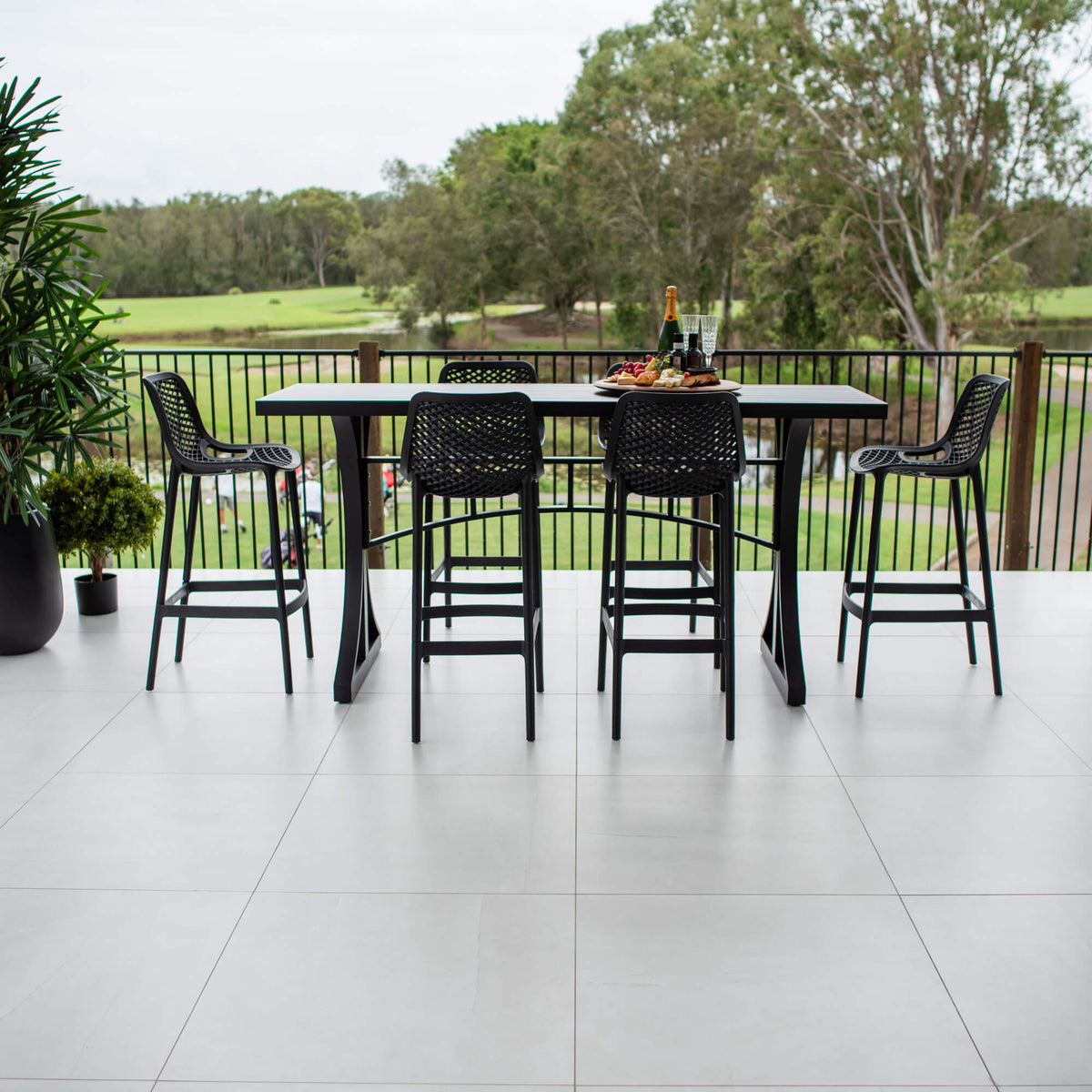 best-outdoor-furniture-Air 75 - Bergen Slat Bar 200 - 7pce - Outdoor Bar Set #color_BLACK