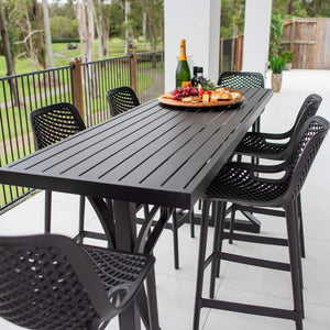 best-outdoor-furniture-Air 75 - Bergen Slat Bar 200 - 7pce - Outdoor Bar Set #color_BLACK