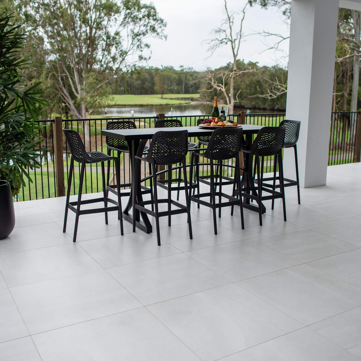 best-outdoor-furniture-Air 75 Bergen - 9pce (200x65) - Outdoor Bar Set #color_BLACK