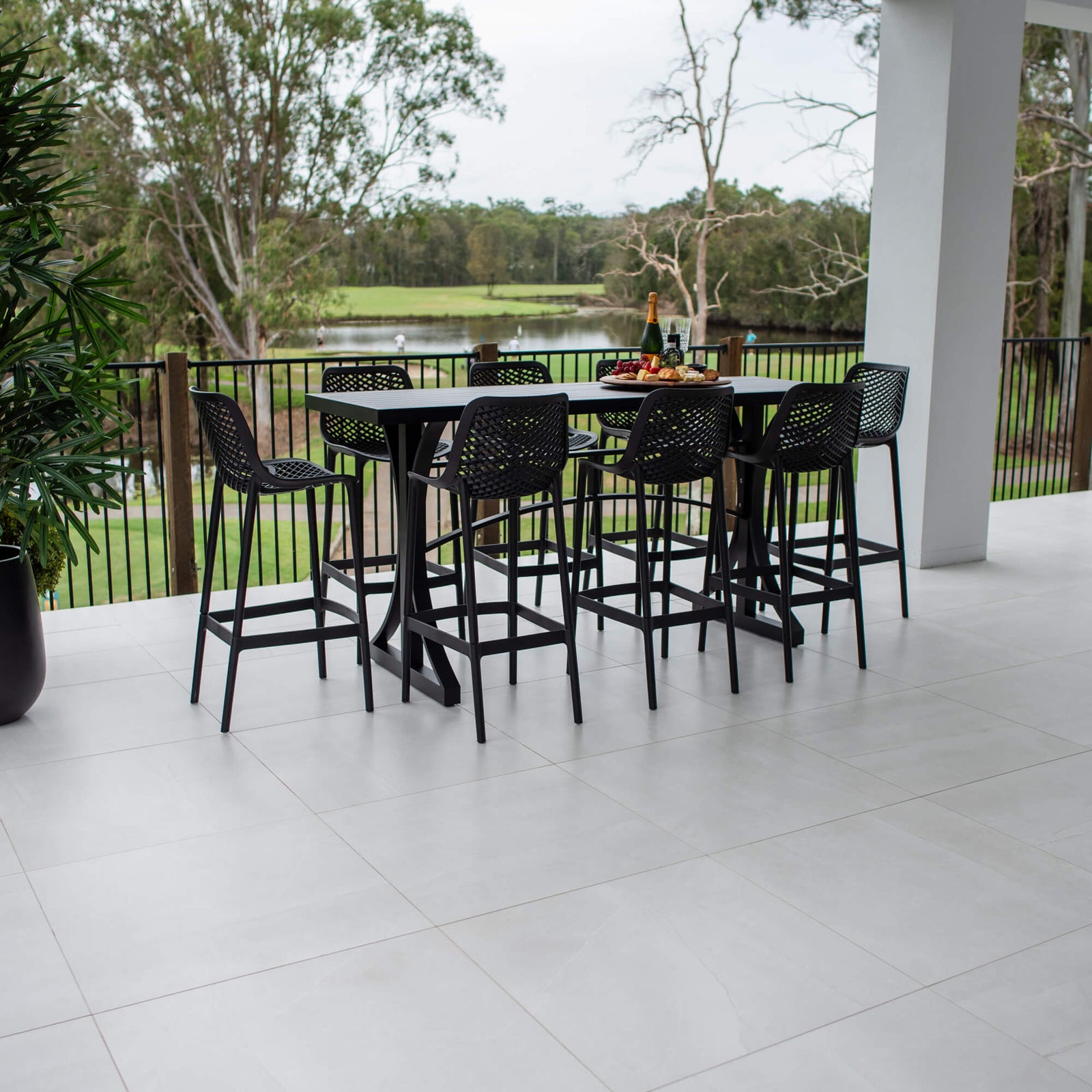 best-outdoor-furniture-Air 75 Bergen - 9pce (200x65) - Outdoor Bar Set #color_BLACK