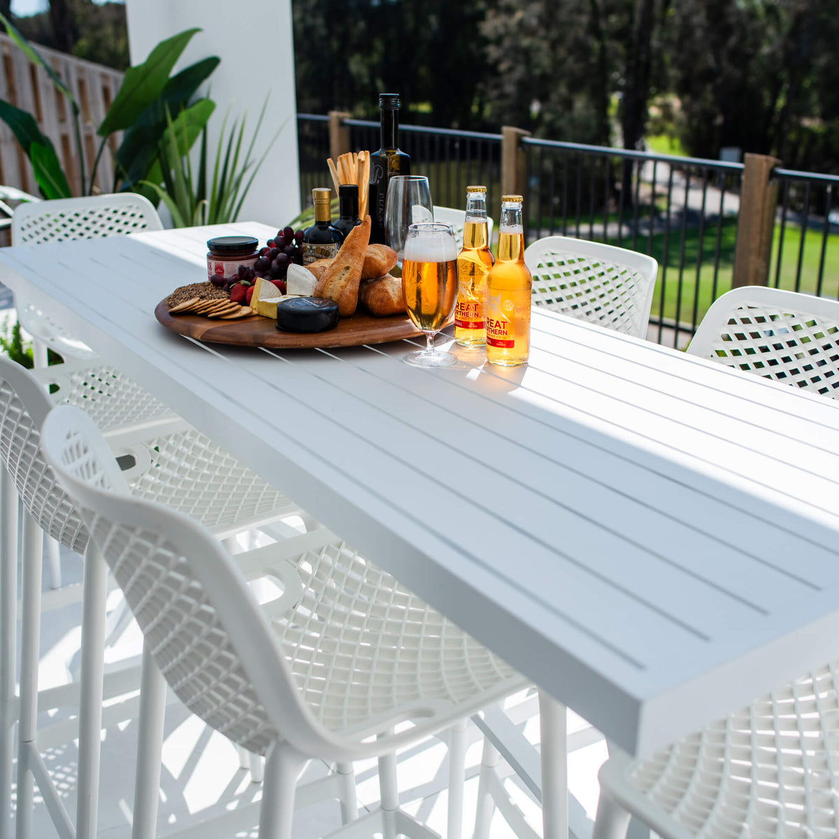 best-outdoor-furniture-Air 75 Bergen - 9pce (200x65) - Outdoor Bar Set #color_WHITE
