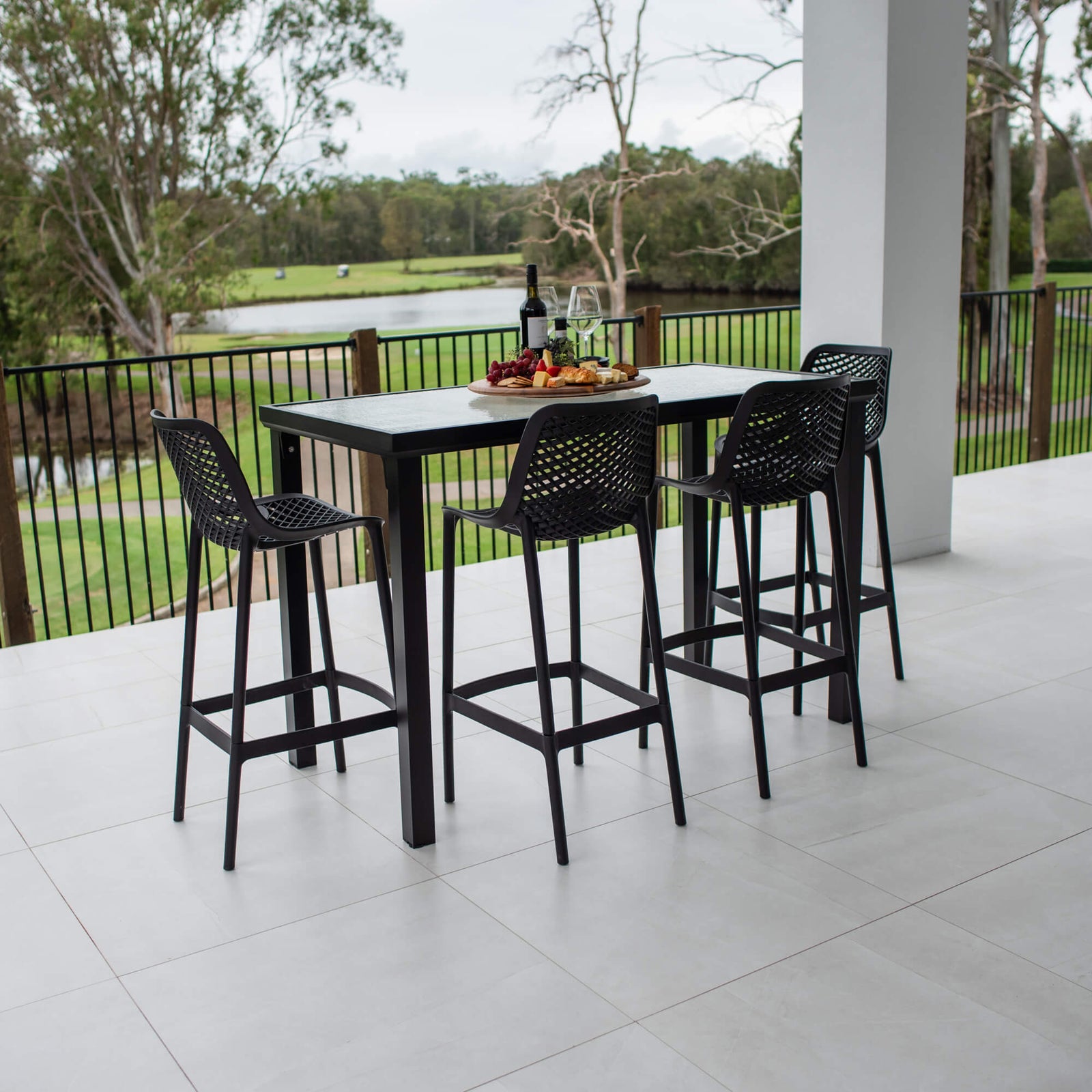 best-outdoor-furniture-Air 75 Hudson - 5pce (150x80) - Outdoor Bar Set #color_BLACK