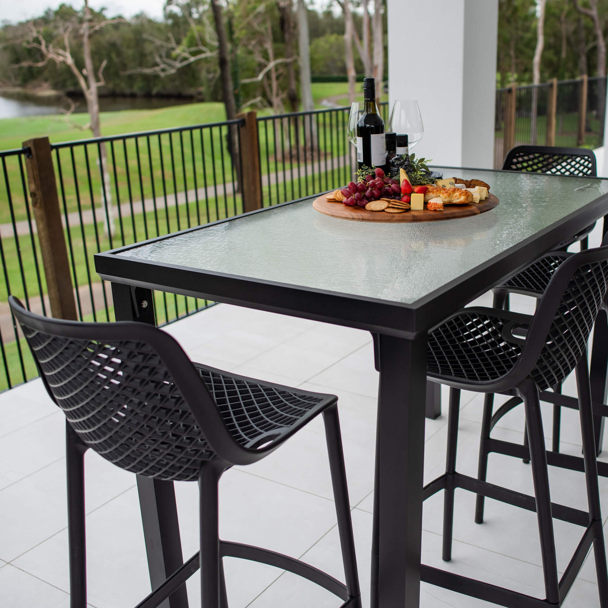 best-outdoor-furniture-Air 75 Hudson - 5pce (150x80) - Outdoor Bar Set #color_BLACK