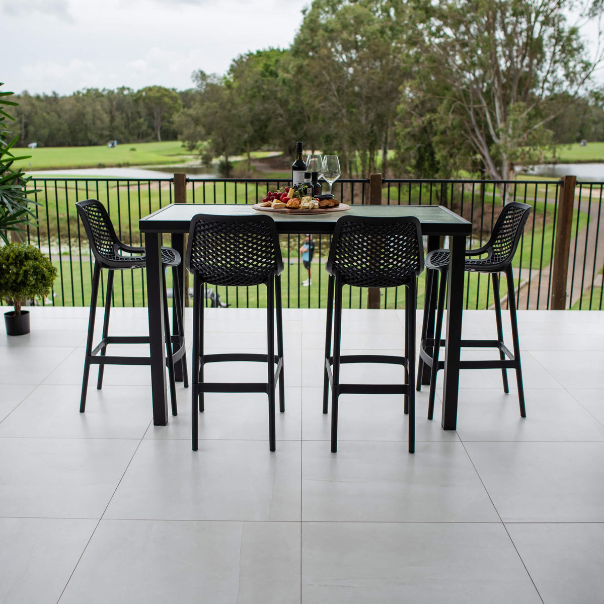 best-outdoor-furniture-Air 75 Hudson - 5pce (150x80) - Outdoor Bar Set #color_BLACK