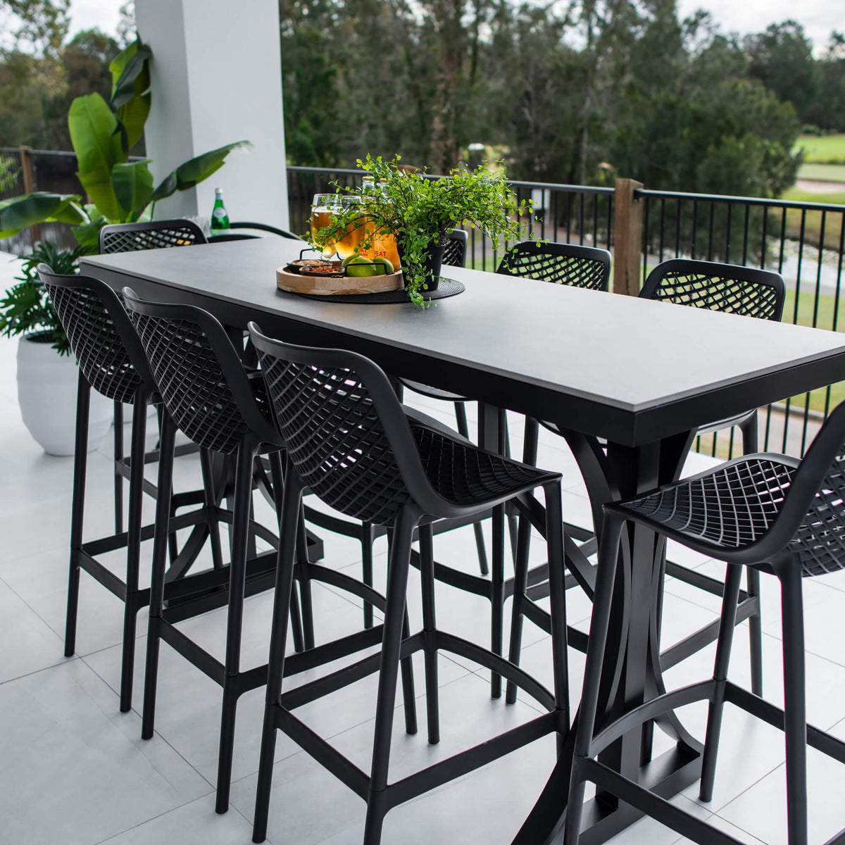 best-outdoor-furniture-Air 75 Malibu - 9pce (200x65) - Outdoor Bar Set  #color_BLACK