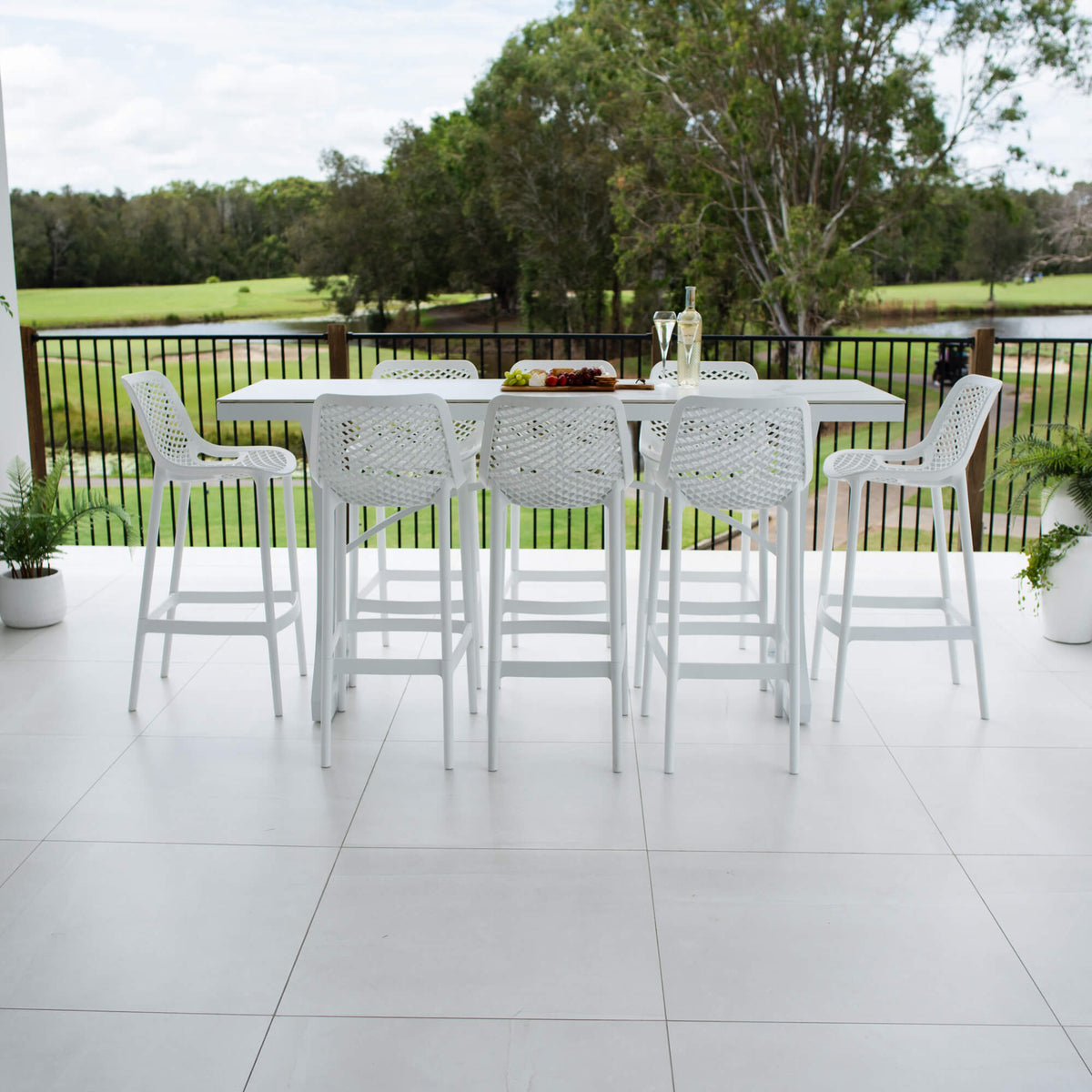 best-outdoor-furniture-Air 75 Malibu - 9pce (200x65) - Outdoor Bar Set #color_WHITE