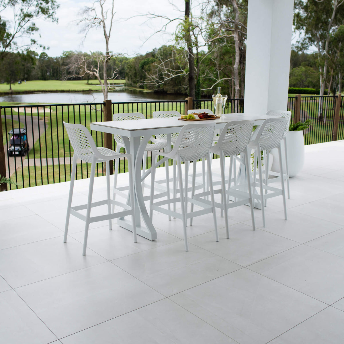 best-outdoor-furniture-Air 75 Malibu - 9pce (200x65) - Outdoor Bar Set #color_WHITE