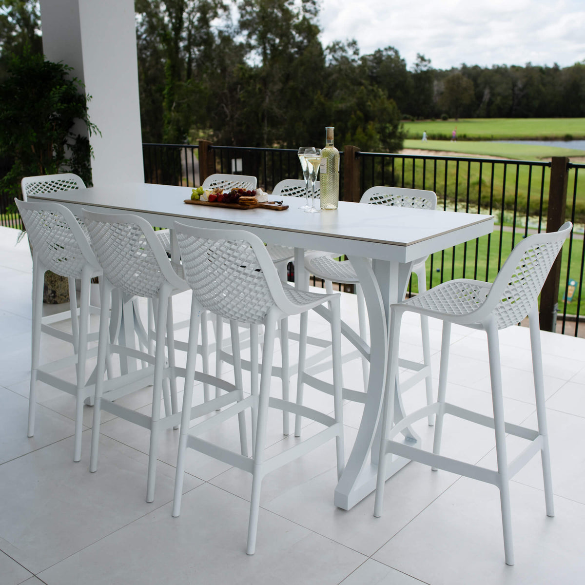 best-outdoor-furniture-Air 75 Malibu - 9pce (200x65) - Outdoor Bar Set #color_WHITE