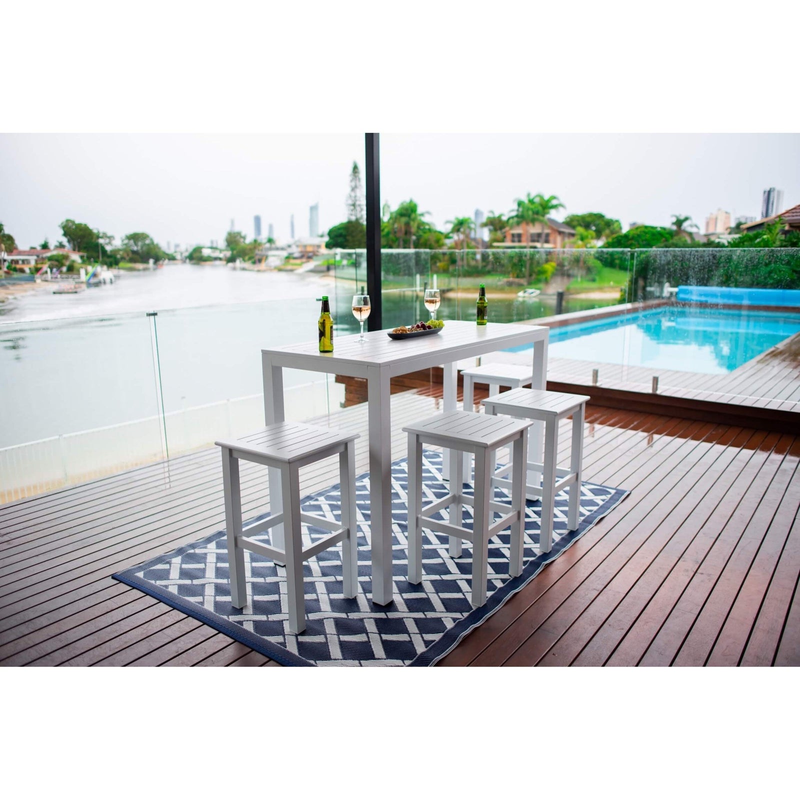 best-outdoor-furniture-Slat Bar - 5pce - 150 Outdoor Bar Set #color_WHITE