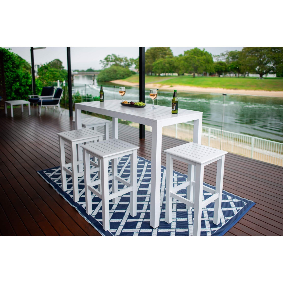 best-outdoor-furniture-Slat Bar - 5pce - 150 Outdoor Bar Set #color_WHITE