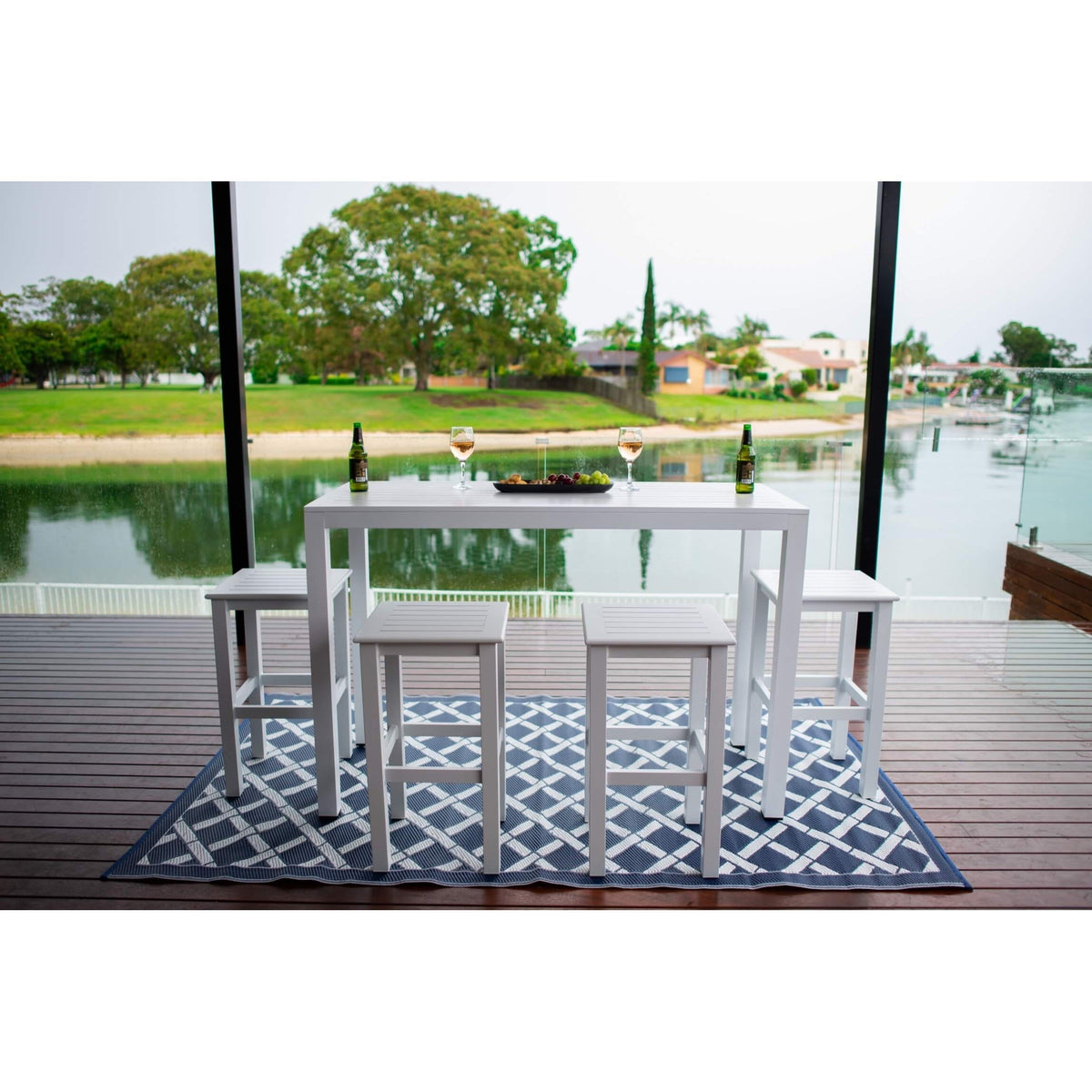 best-outdoor-furniture-Slat Bar - 5pce - 150 Outdoor Bar Set #color_WHITE