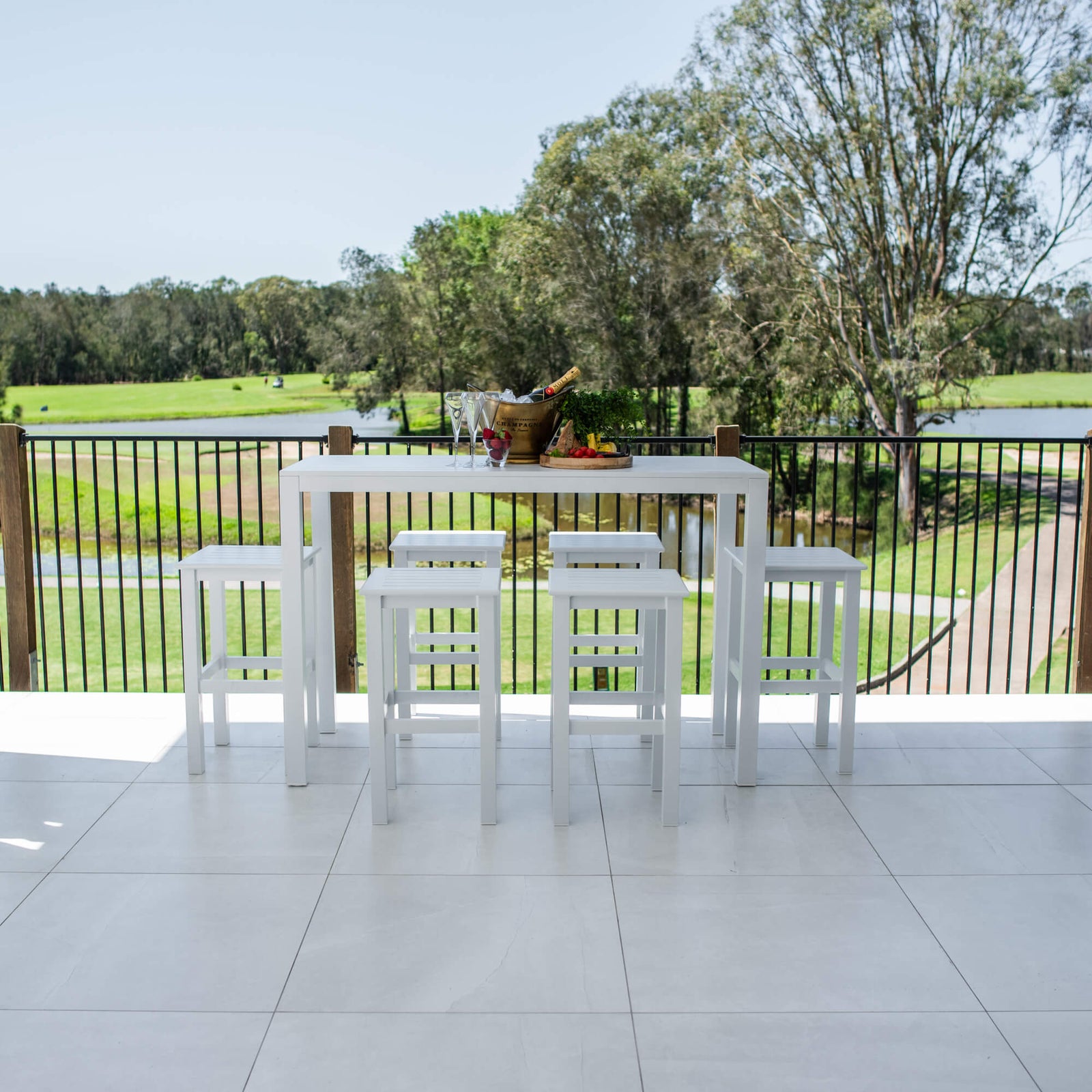 best-outdoor-furniture-Alum Slat Bar - 7pce - Outdoor Bar Set F #color_WHITE