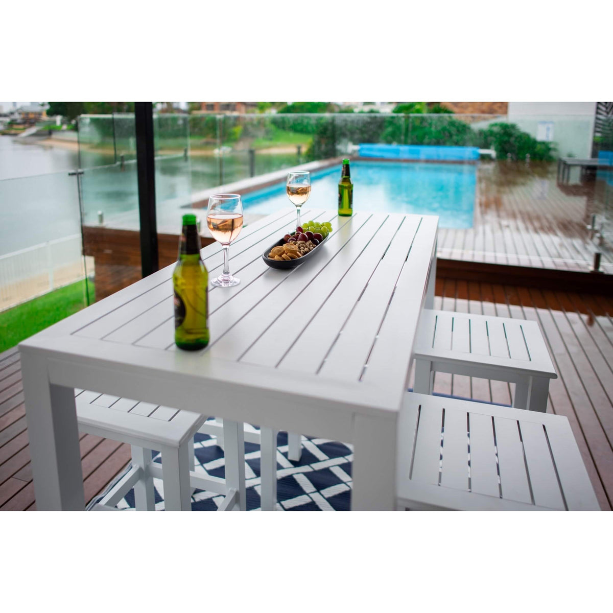 best-outdoor-furniture-Alum Slat Bar - 7pce - Outdoor Bar Set F #color_WHITE