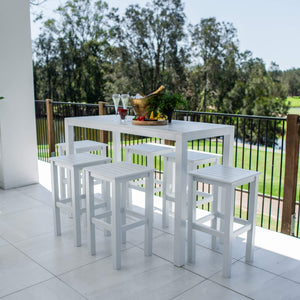 best-outdoor-furniture-Alum Slat Bar - 7pce - Outdoor Bar Set F #color_WHITE