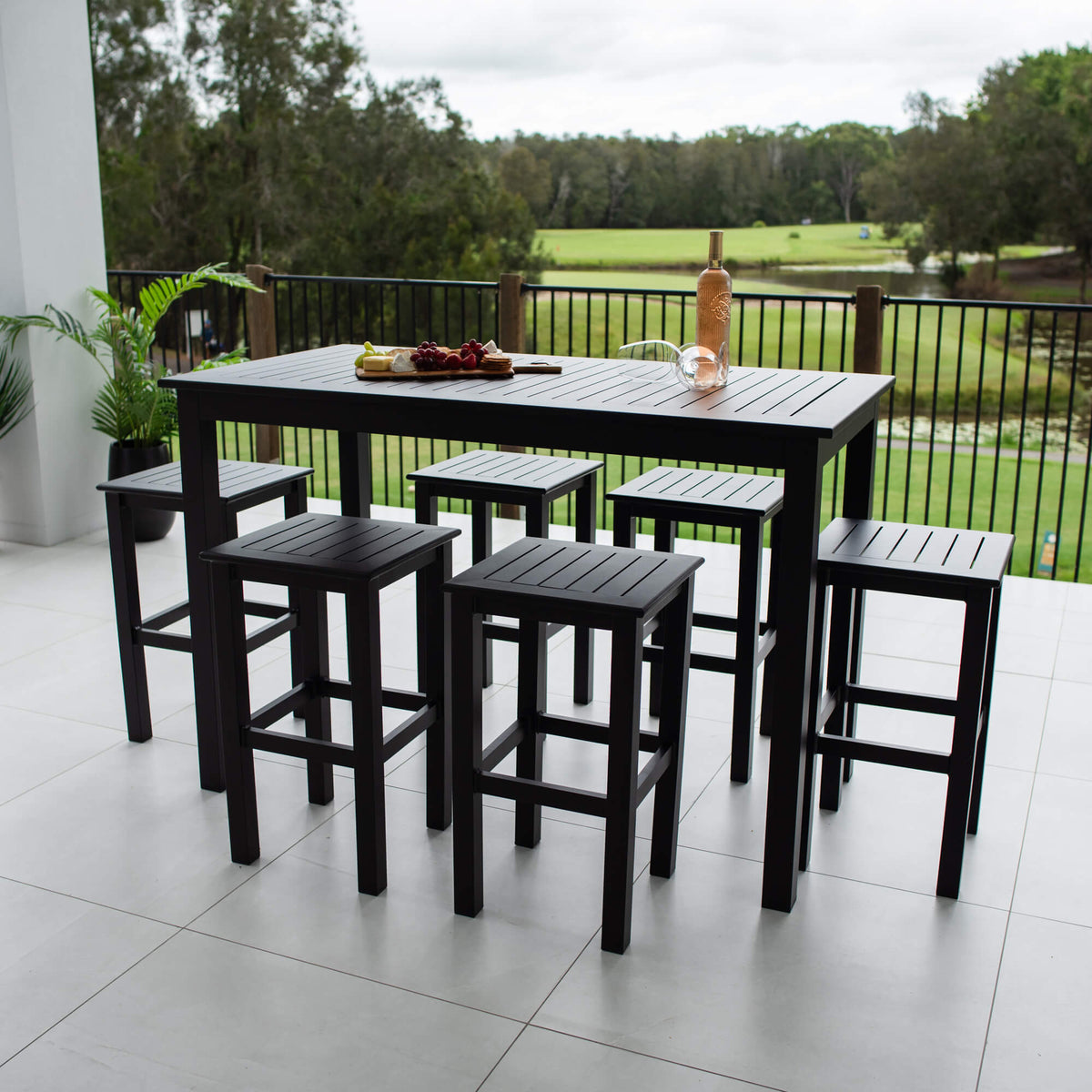 best-outdoor-furniture-Kirra Aria - 7pce (150x80) - Outdoor Bar Set #color_BLACK