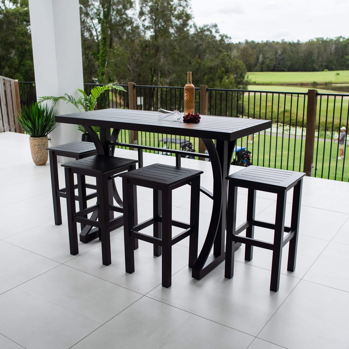 SLAT - Bergen Slat Bar 150 - 5pce - Outdoor Bar Set