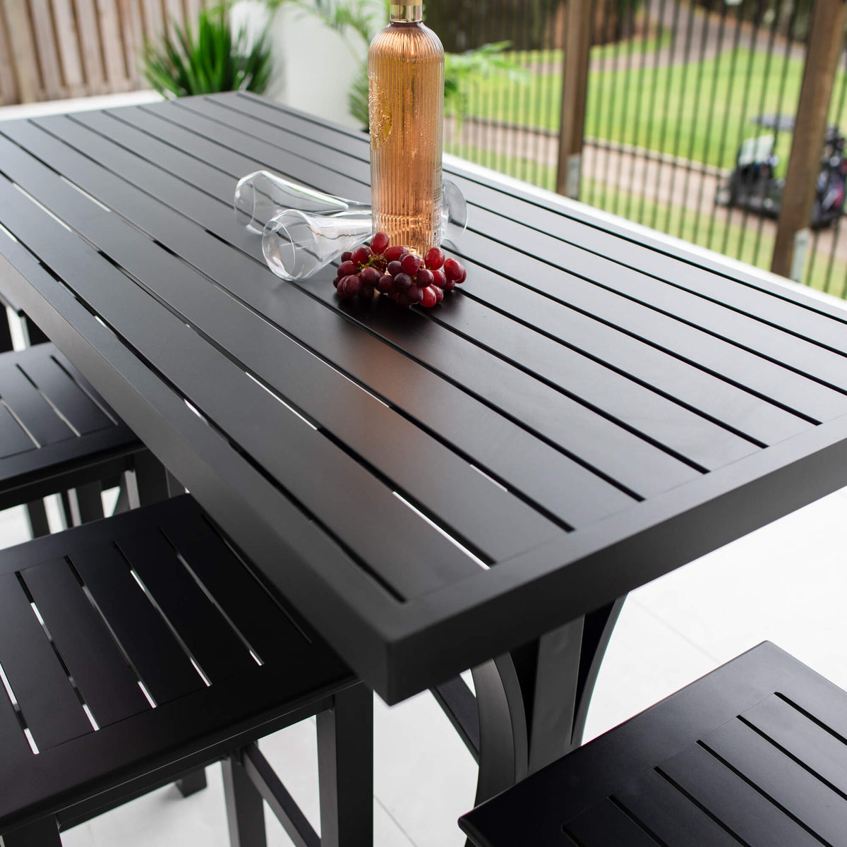 best-outdoor-furniture-SLAT - Bergen Slat Bar 150 - 5pce - Outdoor Bar Set #color_BLACK