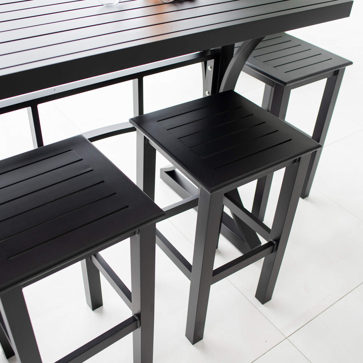 best-outdoor-furniture-SLAT - Bergen Slat Bar 150 - 5pce - Outdoor Bar Set #color_BLACK