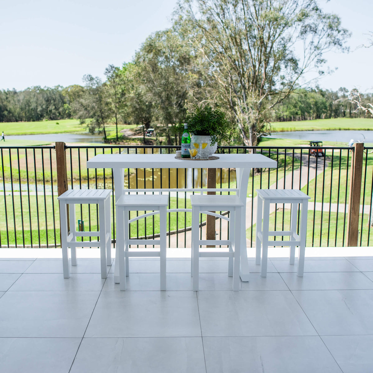 best-outdoor-furniture-SLAT - Bergen Slat Bar 150 - 5pce - Outdoor Bar Set #color_WHITE