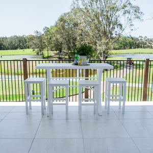 best-outdoor-furniture-SLAT - Bergen Slat Bar 150 - 5pce - Outdoor Bar Set #color_WHITE