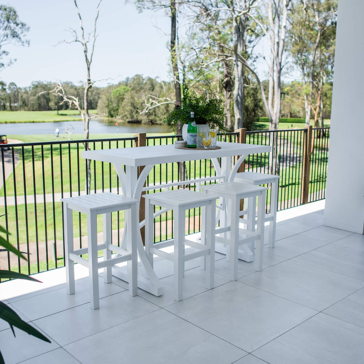 best-outdoor-furniture-SLAT - Bergen Slat Bar 150 - 5pce - Outdoor Bar Set #color_WHITE