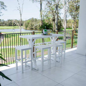 best-outdoor-furniture-SLAT - Bergen Slat Bar 150 - 5pce - Outdoor Bar Set #color_WHITE