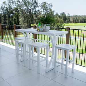 best-outdoor-furniture-SLAT - Bergen Slat Bar 150 - 5pce - Outdoor Bar Set #color_WHITE