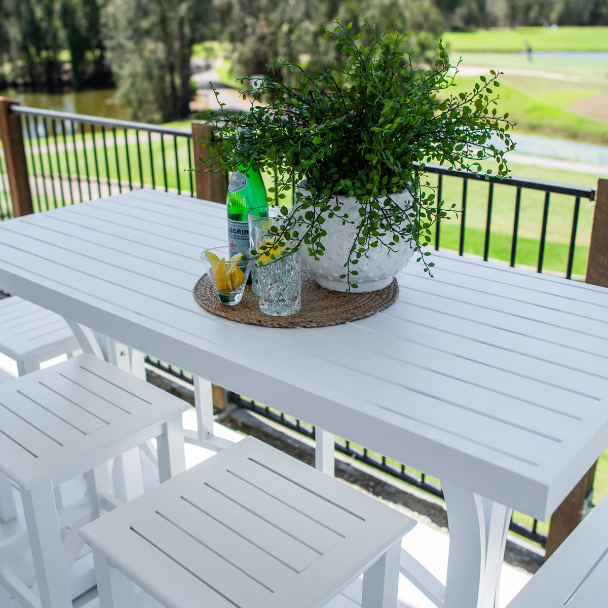 best-outdoor-furniture-SLAT - Bergen Slat Bar 150 - 5pce - Outdoor Bar Set #color_WHITE