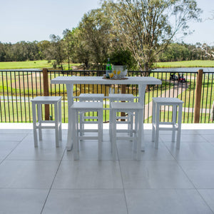 best-outdoor-furniture-SLAT - Bergen Slat Bar 150 - 7pce - Outdoor Bar Set #color_WHITE