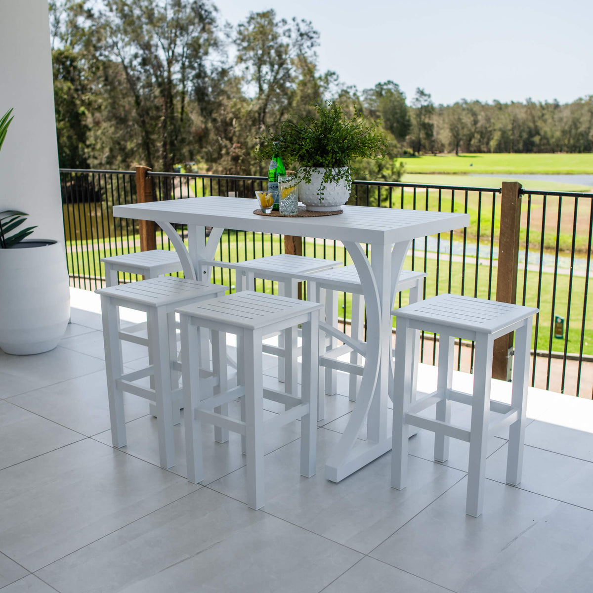 best-outdoor-furniture-SLAT - Bergen Slat Bar 150 - 7pce - Outdoor Bar Set #color_WHITE