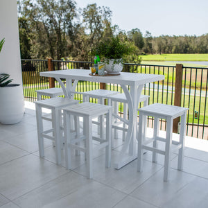 best-outdoor-furniture-SLAT - Bergen Slat Bar 150 - 7pce - Outdoor Bar Set #color_WHITE
