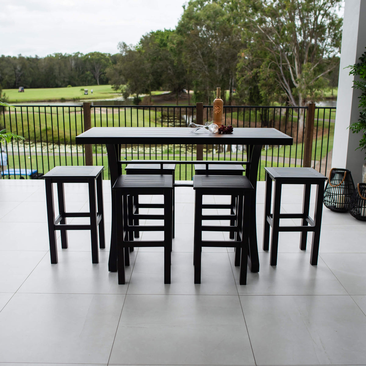 best-outdoor-furniture-SLAT - Bergen Slat Bar 150 - 7pce - Outdoor Bar Set #color_BLACK