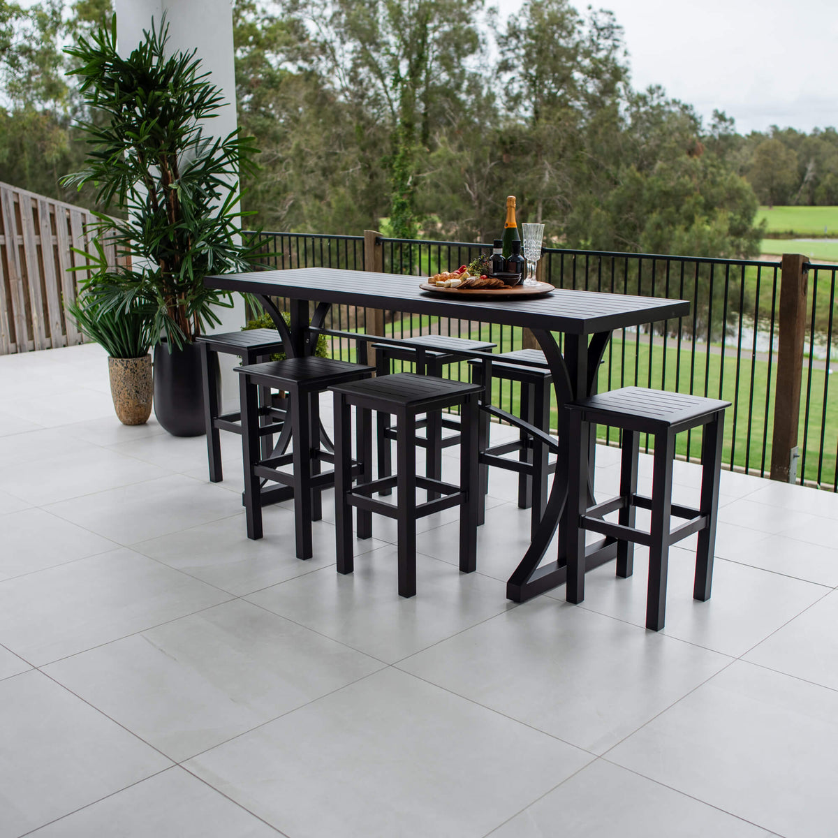 best-outdoor-furniture-Kirra Bergen - 7pce (200x65) - Outdoor Bar Set #color_BLACK