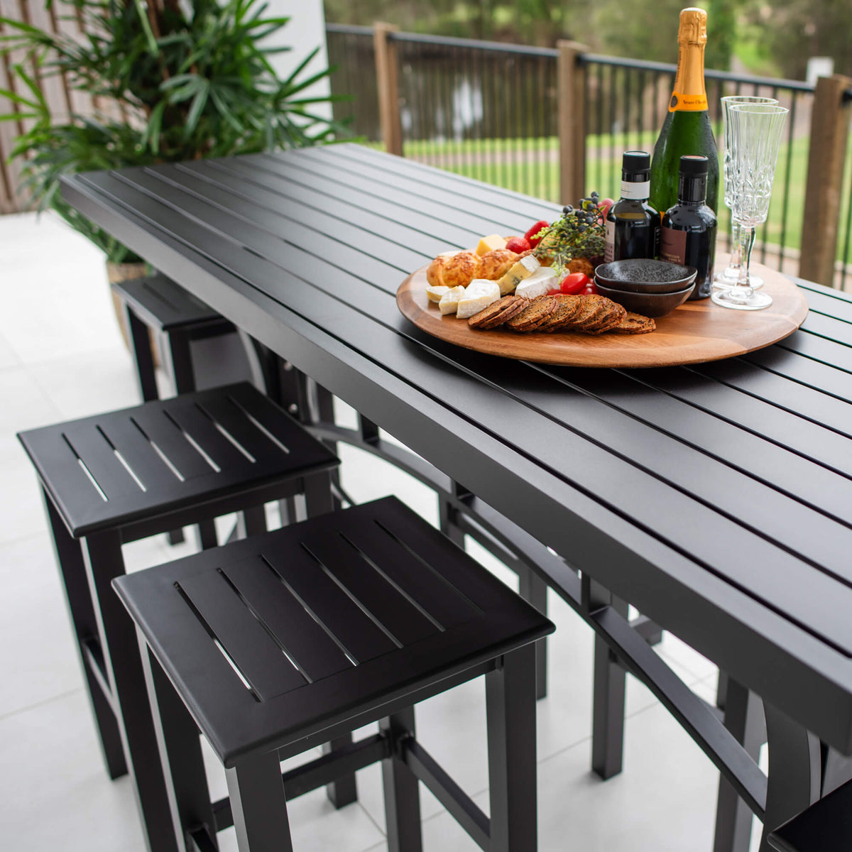 best-outdoor-furniture-Kirra Bergen - 7pce (200x65) - Outdoor Bar Set #color_BLACK