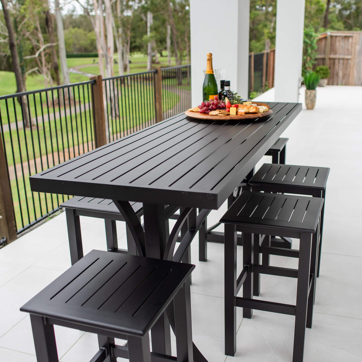 best-outdoor-furniture-Kirra Bergen - 7pce (200x65) - Outdoor Bar Set #color_BLACK