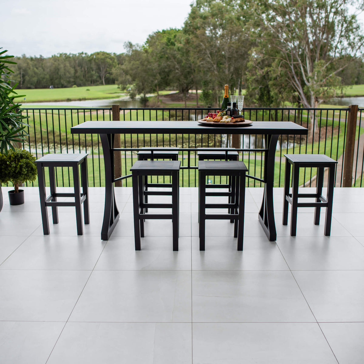 best-outdoor-furniture-Kirra Bergen - 7pce (200x65) - Outdoor Bar Set #color_BLACK
