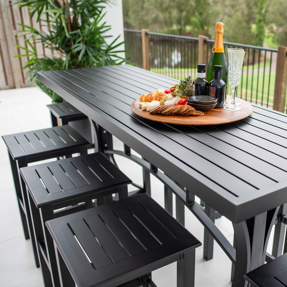 best-outdoor-furniture-Kirra Bergen - 9pce (200x65) - Outdoor Bar Set #color_BLACK