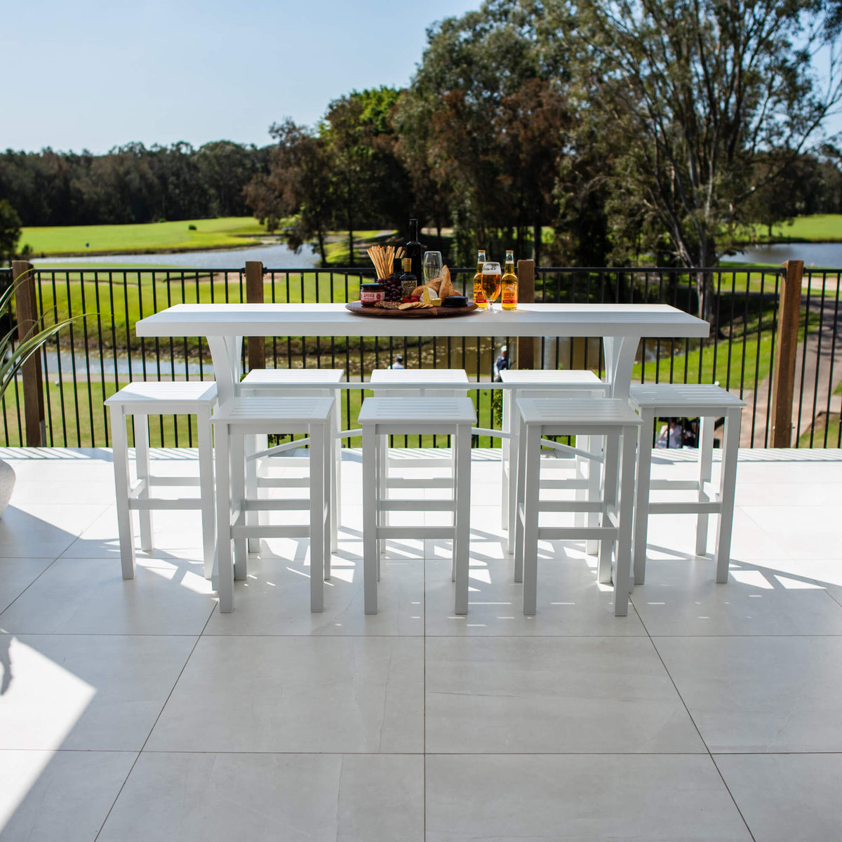 best-outdoor-furniture-Kirra Bergen - 9pce (200x65) - Outdoor Bar Set #color_WHITE