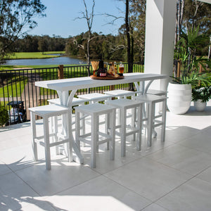 best-outdoor-furniture-Kirra Bergen - 9pce (200x65) - Outdoor Bar Set #color_WHITE