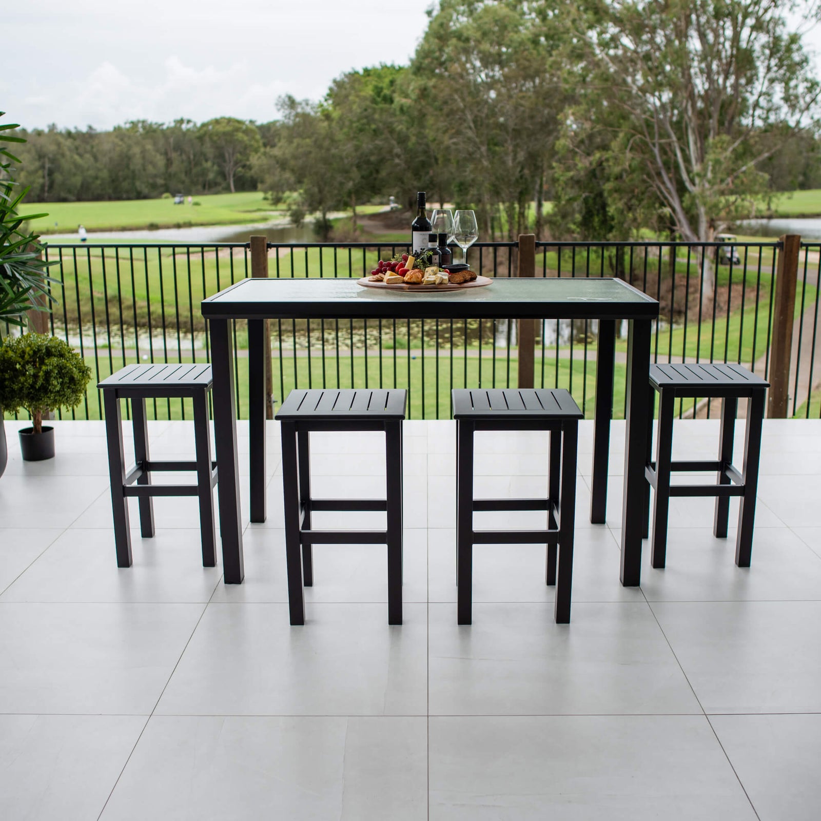 best-outdoor-furniture-Kirra Hudson - 5pce (150x80) - Outdoor Bar Set #color_BLACK