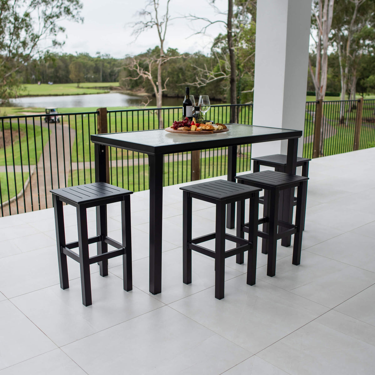 best-outdoor-furniture-Kirra Hudson - 5pce (150x80) - Outdoor Bar Set #color_BLACK