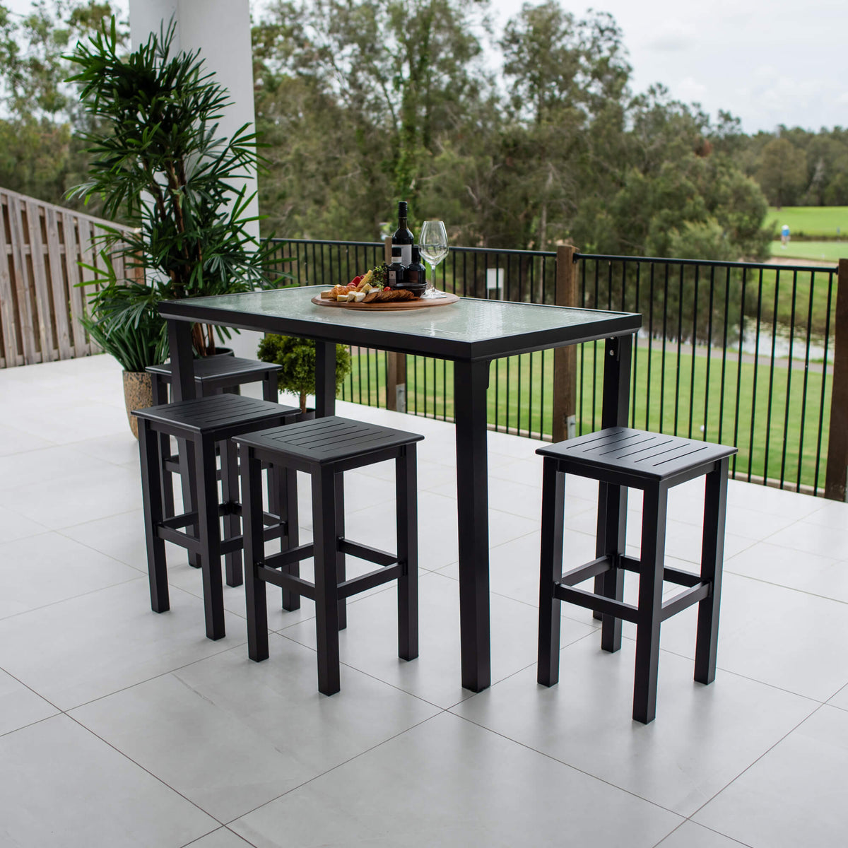 best-outdoor-furniture-Kirra Hudson - 5pce (150x80) - Outdoor Bar Set #color_BLACK