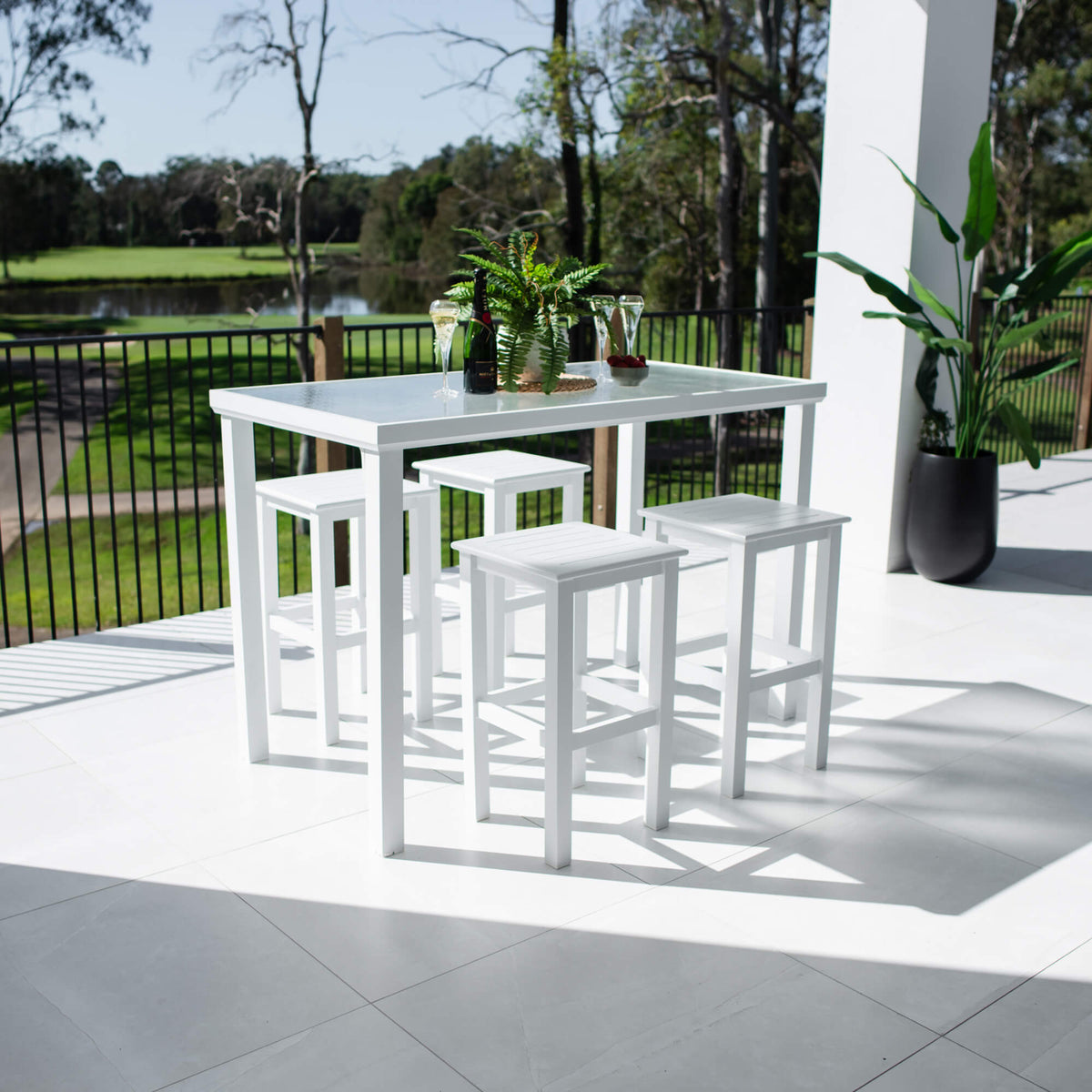best-outdoor-furniture-Kirra Hudson - 5pce (150x80) - Outdoor Bar Set #color_WHITE