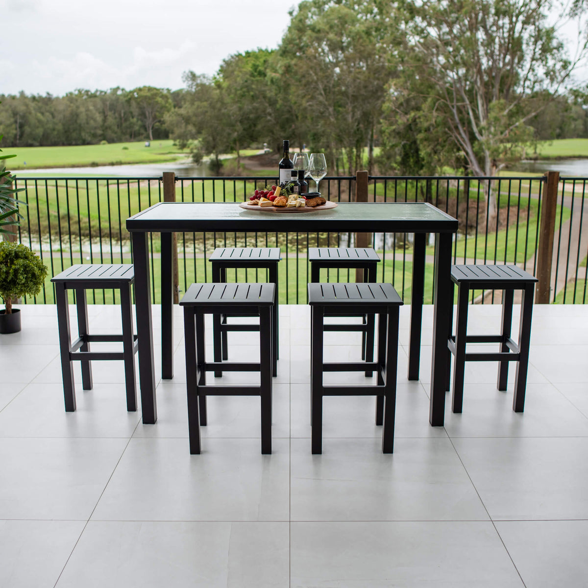 best-outdoor-furniture-Kirra Hudson - 7pce (150x80) - Outdoor Bar Set #color_BLACK