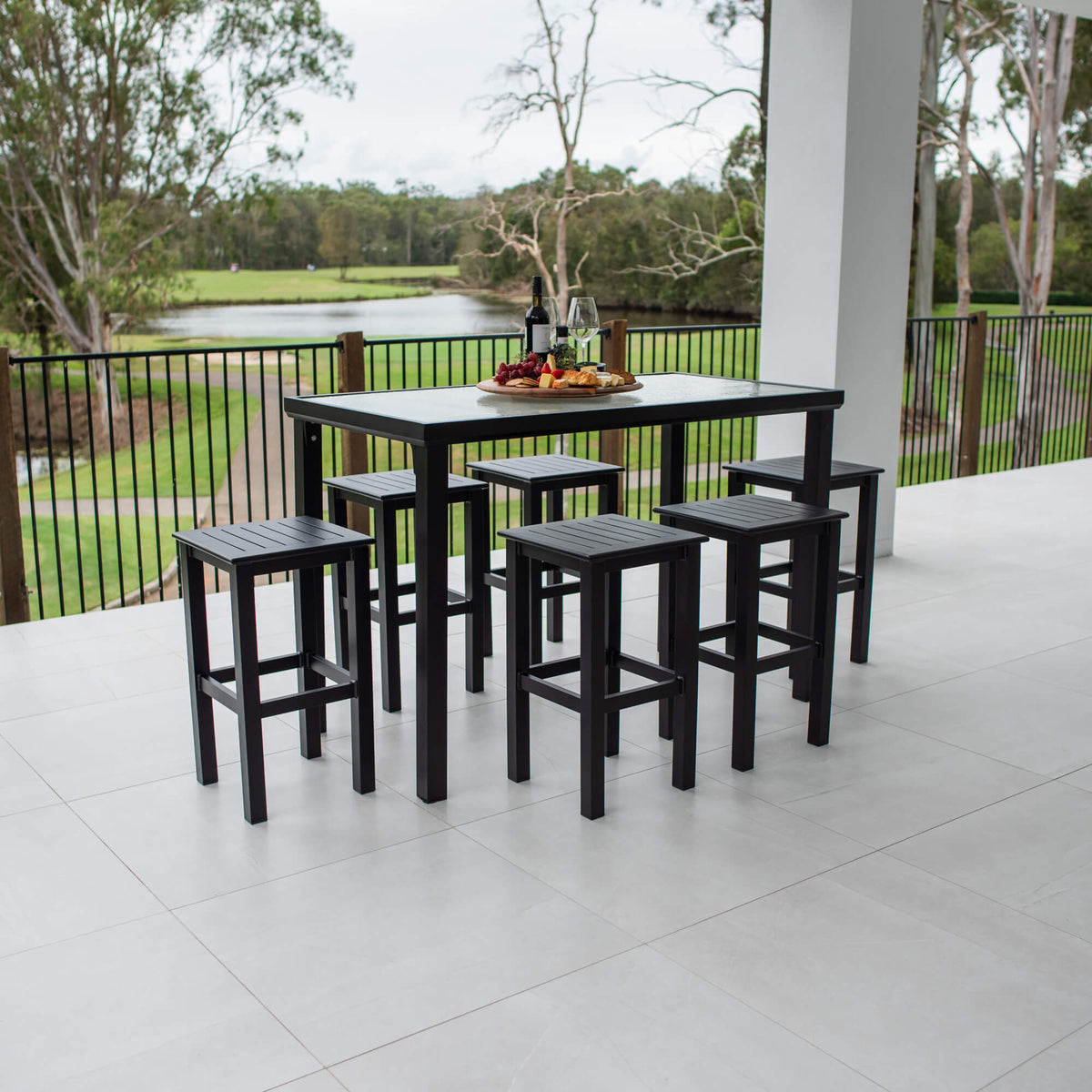 best-outdoor-furniture-Kirra Hudson - 7pce (150x80) - Outdoor Bar Set #color_BLACK