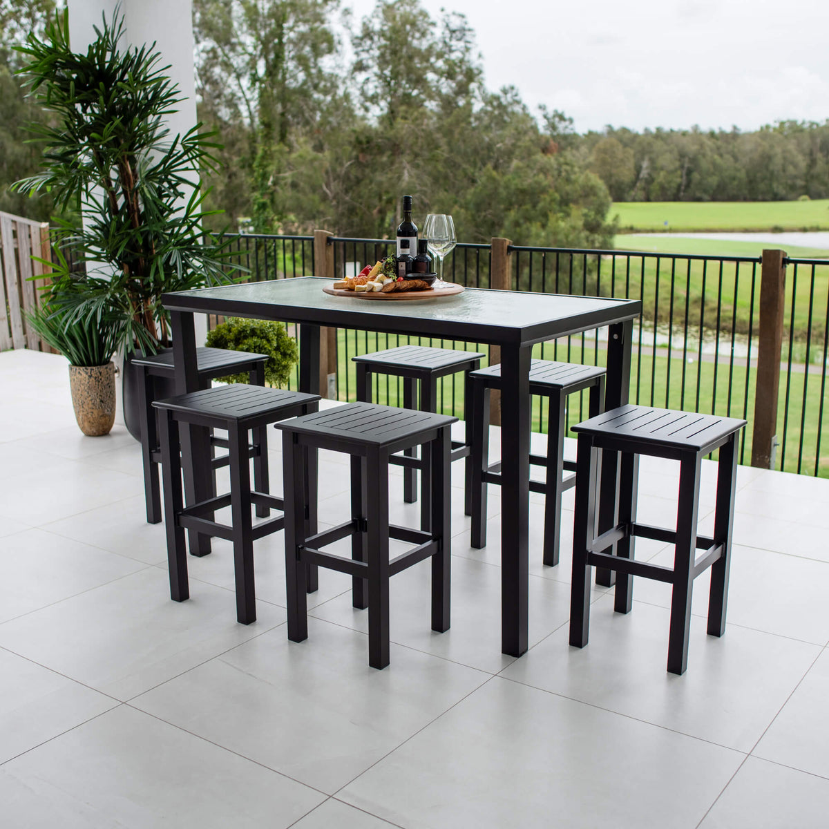 best-outdoor-furniture-Kirra Hudson - 7pce (150x80) - Outdoor Bar Set #color_BLACK