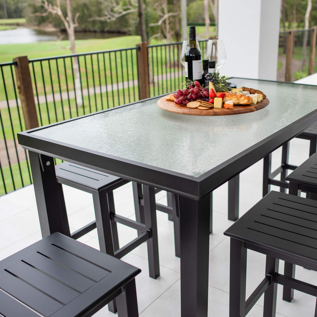 best-outdoor-furniture-Kirra Hudson - 7pce (150x80) - Outdoor Bar Set #color_BLACK